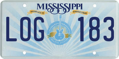 MS license plate LOG183