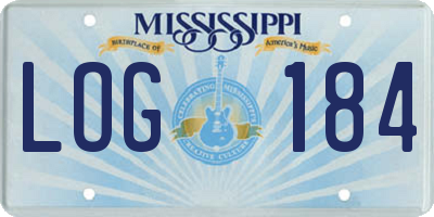 MS license plate LOG184