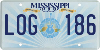 MS license plate LOG186
