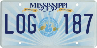 MS license plate LOG187