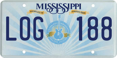 MS license plate LOG188