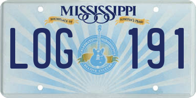 MS license plate LOG191