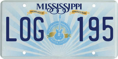 MS license plate LOG195