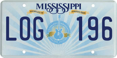 MS license plate LOG196