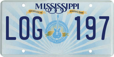 MS license plate LOG197
