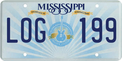 MS license plate LOG199