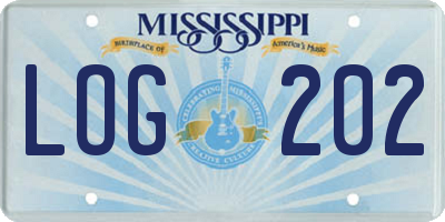 MS license plate LOG202
