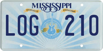 MS license plate LOG210