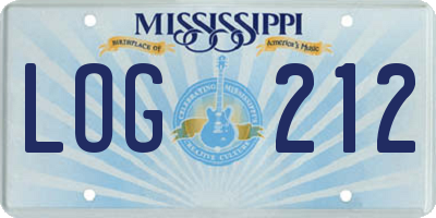 MS license plate LOG212