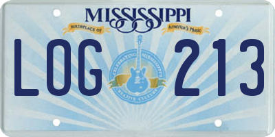 MS license plate LOG213