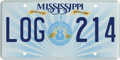 MS license plate LOG214
