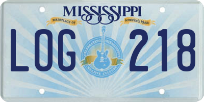 MS license plate LOG218