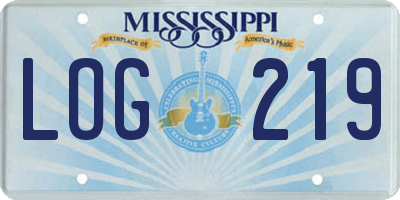 MS license plate LOG219