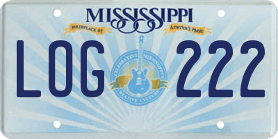 MS license plate LOG222