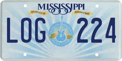 MS license plate LOG224