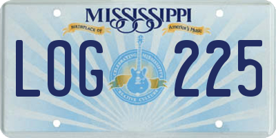 MS license plate LOG225
