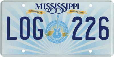 MS license plate LOG226