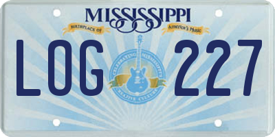 MS license plate LOG227
