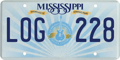 MS license plate LOG228