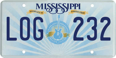 MS license plate LOG232