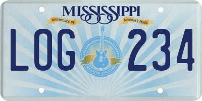 MS license plate LOG234
