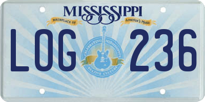 MS license plate LOG236