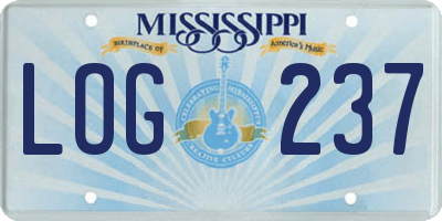 MS license plate LOG237