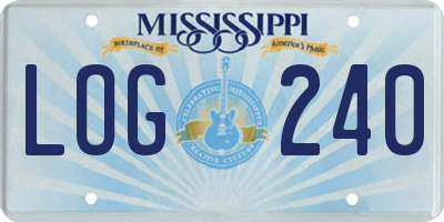 MS license plate LOG240