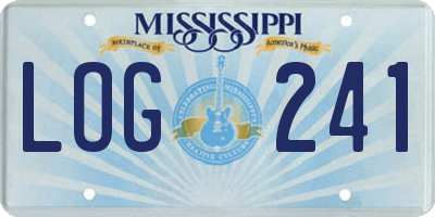 MS license plate LOG241