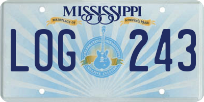 MS license plate LOG243