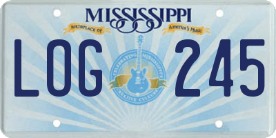 MS license plate LOG245