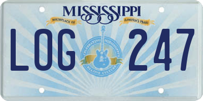 MS license plate LOG247