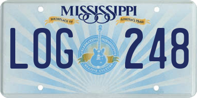 MS license plate LOG248