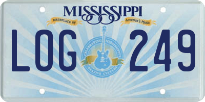 MS license plate LOG249