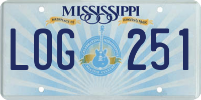 MS license plate LOG251