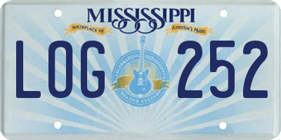 MS license plate LOG252