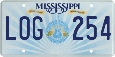 MS license plate LOG254