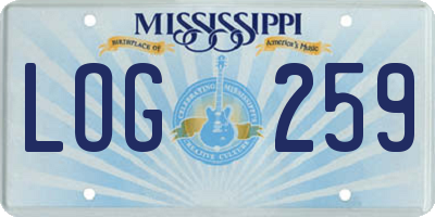 MS license plate LOG259
