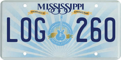 MS license plate LOG260