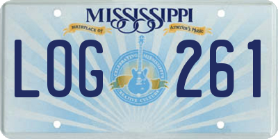 MS license plate LOG261