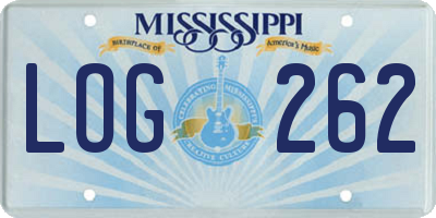 MS license plate LOG262