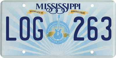 MS license plate LOG263