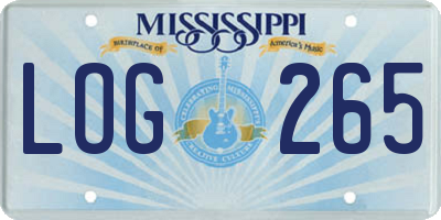 MS license plate LOG265