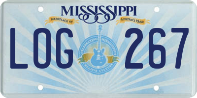 MS license plate LOG267