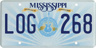 MS license plate LOG268