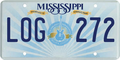 MS license plate LOG272