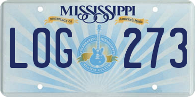 MS license plate LOG273