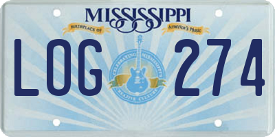 MS license plate LOG274