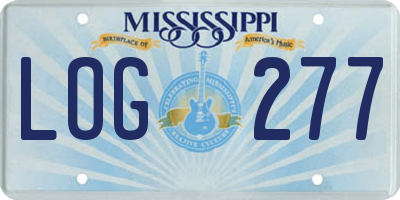 MS license plate LOG277