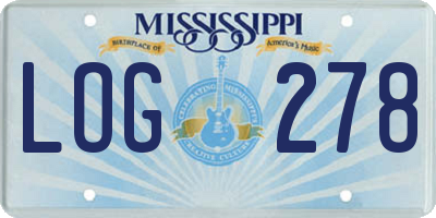 MS license plate LOG278